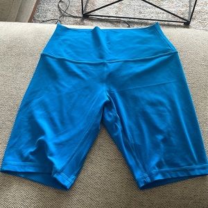 Bright blue biker shorts